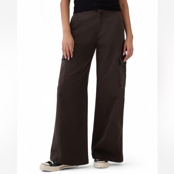 GAP Pants - Gap Dark Brown Mid Rise Cotton Baggy Cargo Pants - Size 6